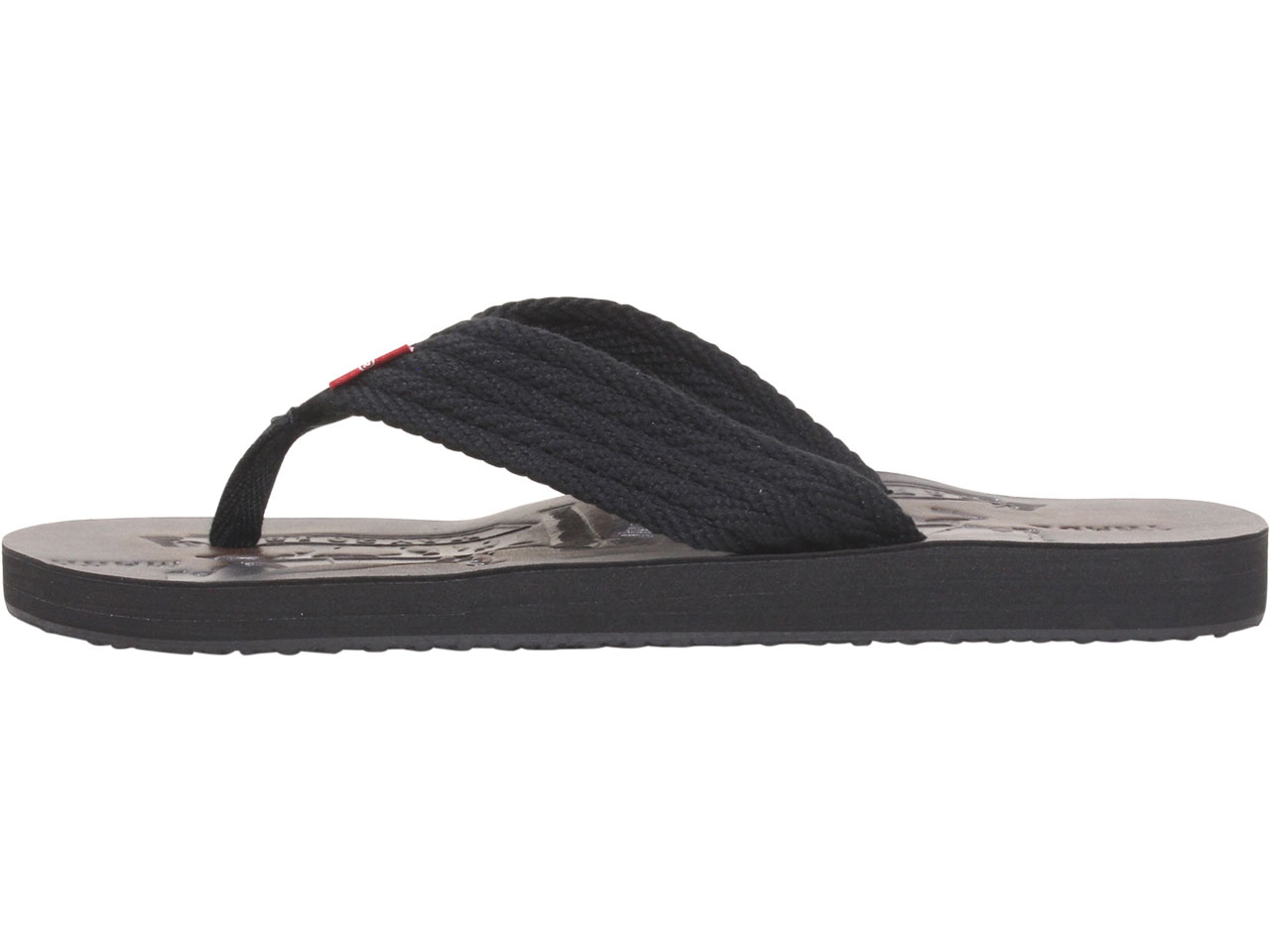 Levis Men's Two-Horse Flip-Flops Sandals Shoes Embossed Logo Black Sz ...