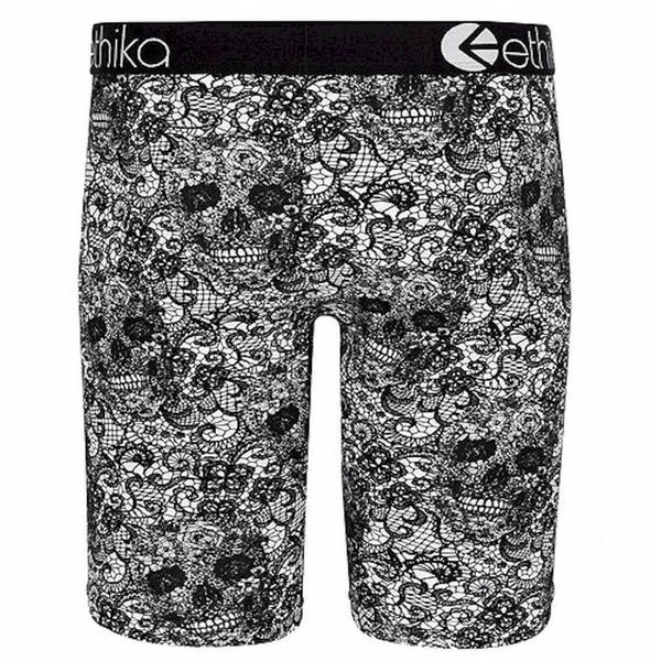  Ethika Men's The Staple Fit Dead Mans Lace Long Boxer Briefs Underwear 