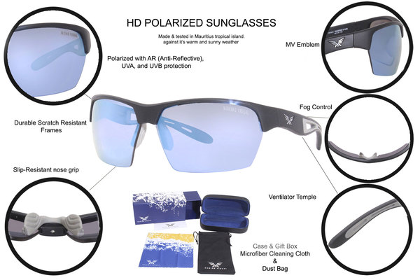  Marine Visual HD Polarized Marine-V-Air MV1017 Sunglasses Men's Rectangular 