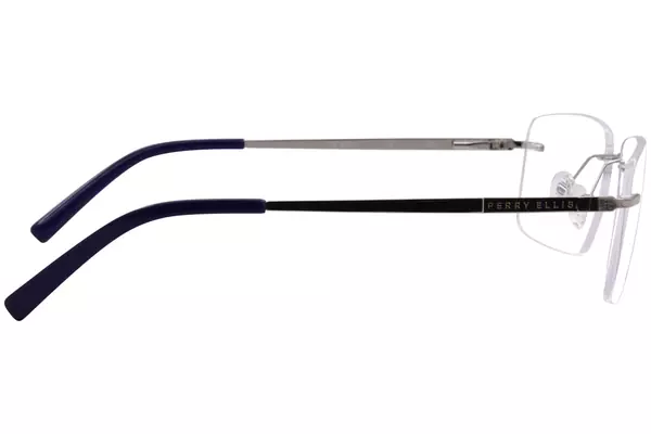  Perry Ellis PE495 Eyeglasses Men's Rimless Rectangle Shape 
