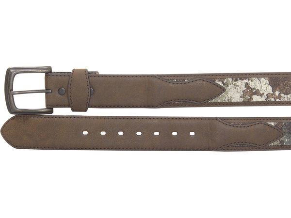  True Timber Men's Belt Split Tab Leather & Canvas 