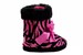 Barbie Toddler Girl's Plush Zebra Print Bow Bootie Slippers Shoes