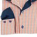 Brio Milano Men's Stitched Collar Small Plaid Button Up Dress Shirt