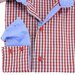 Brio Milano Men's Stitched Collar Small Plaid Button Up Dress Shirt