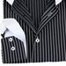 Brio Milano Men's Stitched Collar Stripe Button Up Dress Shirt