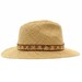 Scala Men's Raffia Straw With Palm Tree Trim Safari Hat