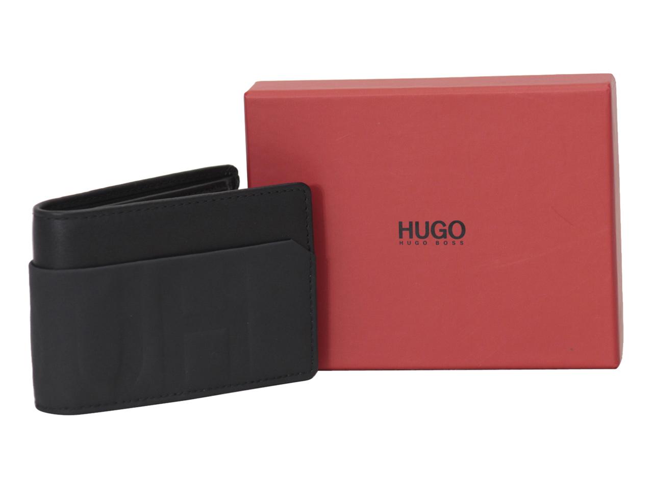 Hugo Boss Men&#39;s Hero Reverse Logo Genuine Leather Coin Pouch Wallet