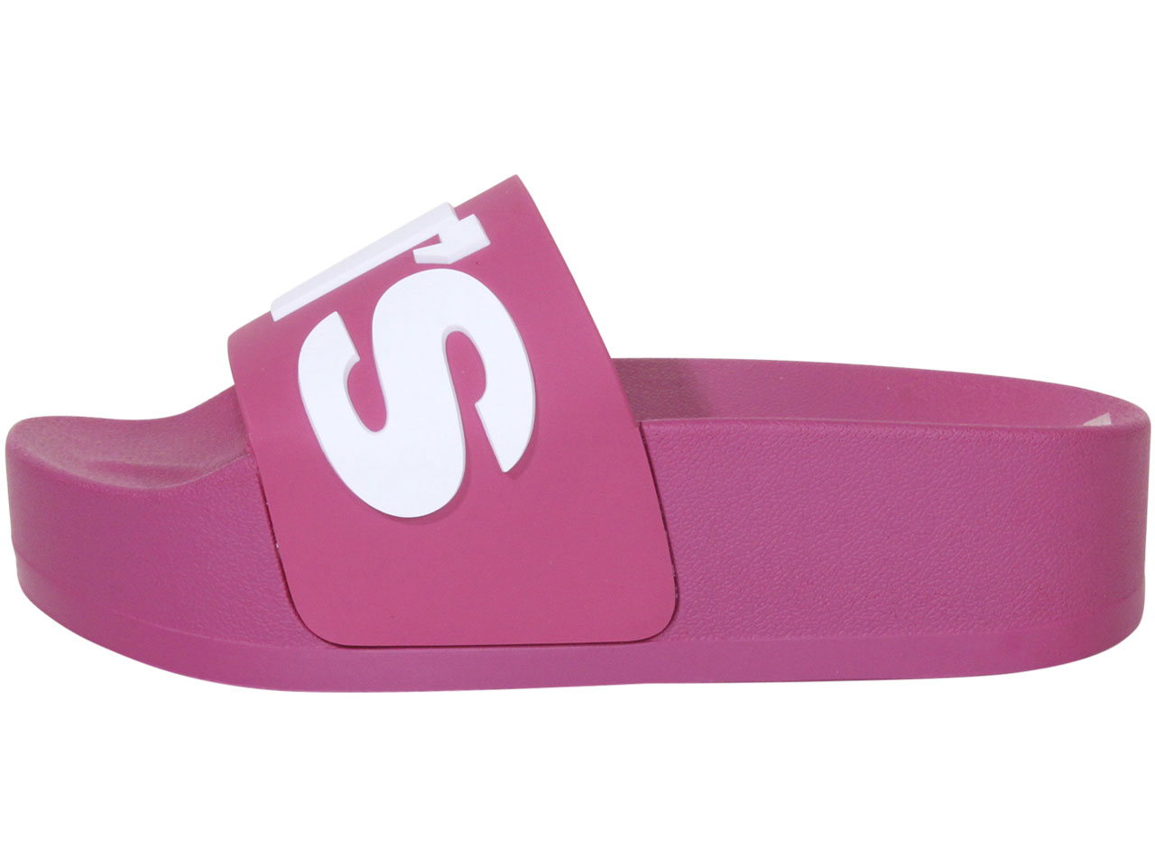 Levis Women's Split-Logo-Platform-Slide Sandals Shoes Fuchsia/White Sz ...
