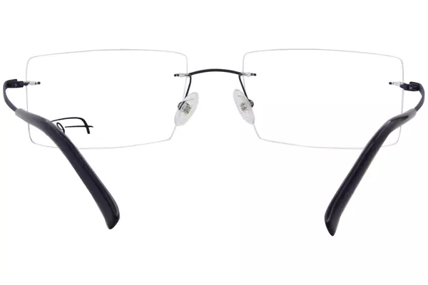  Flair Pcms Eyeglasses Men's Rimless Rectangle Shape 