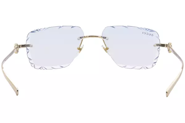  Gucci GG1703O Sunglasses Rimless Style Custom Diamond Cut Design Lenses 