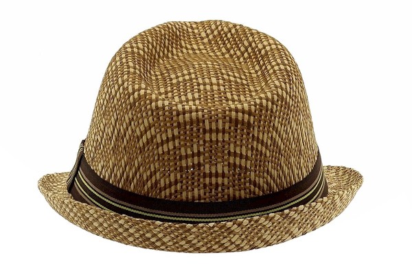  Henschel Men's Vented Two-Tone Straw Fedora Hat 