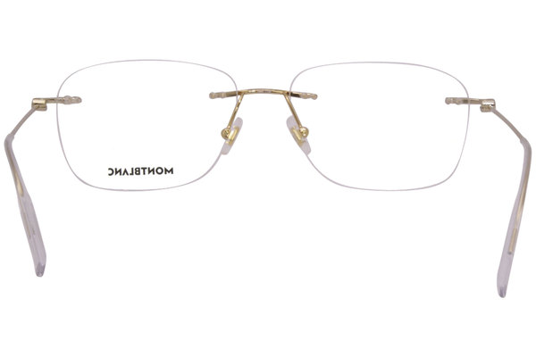  Mont Blanc MB0075O Eyeglasses Men's Rimless Rectangular Optical Frame 