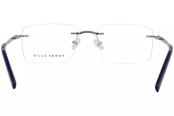  Perry Ellis PE495 Eyeglasses Men's Rimless Rectangle Shape 