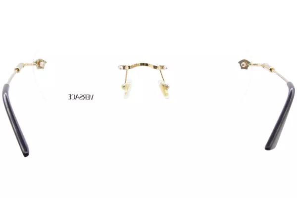  Versace VE1305 Eyeglasses Women's Rimless Round Shape 
