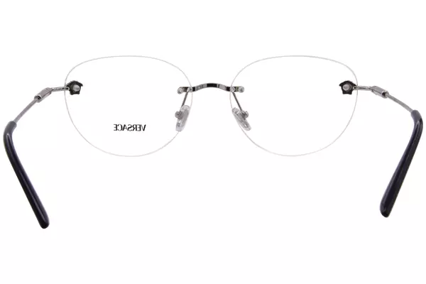  Versace VE1305 Eyeglasses Women's Rimless Round Shape 