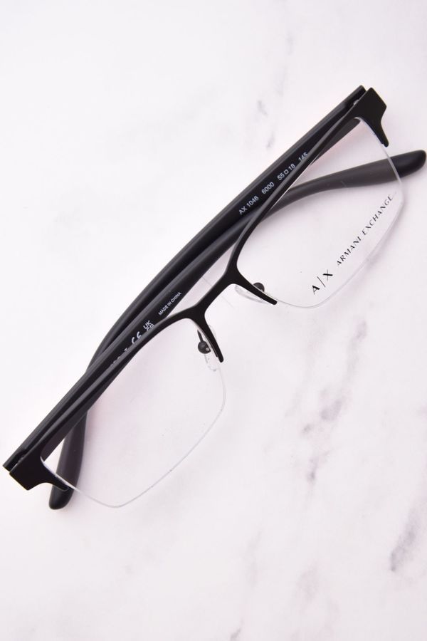  Armani Exchange AX1046 Eyeglasses Frame Men's Semi-Rim Rectangular Shape 