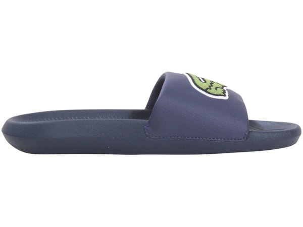 New Mens Lacoste Navy Croco Slide Synthetic Sandals Pool Slides Slip On 