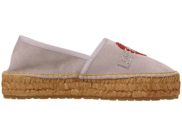  Love Moschino Women's Espadrilles Platform Shoes Rhinestone Heart 