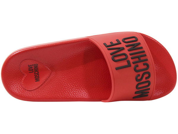  Love Moschino Women's Slides Sandal w/Logo Writing 
