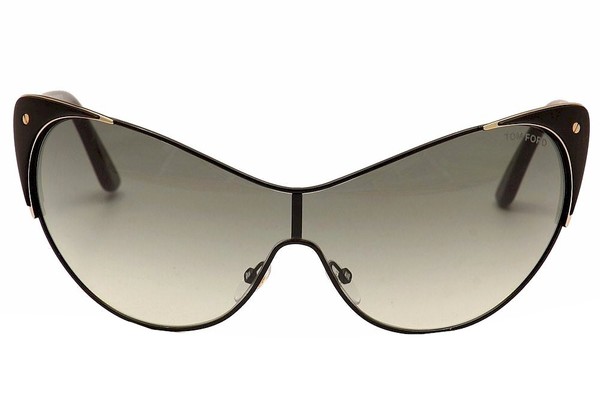 TOM FORD vanda TF364 01B femme surdimensionné cat eye shield lunettes de soleil noir gris 