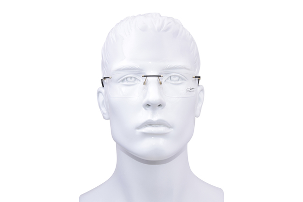  Cazal 7097 Titanium Eyeglasses Men's Rimless Rectangle Shape 
