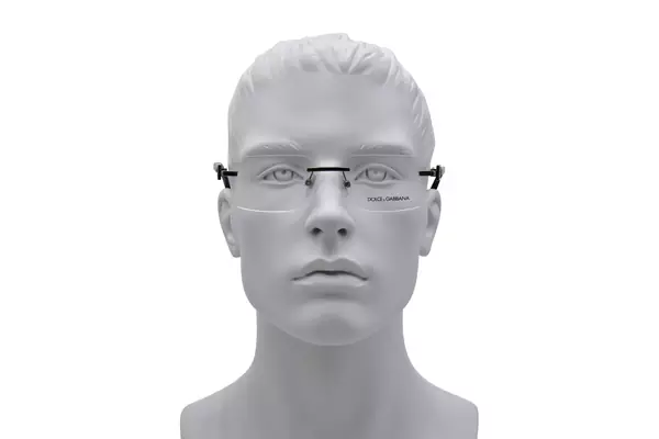  Dolce & Gabbana DG1361 Eyeglasses Men's Rimless Rectangle Shape 