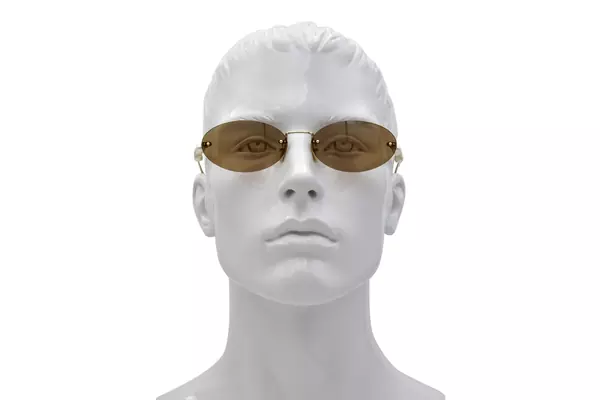  Gucci GG1922S Sunglasses Oval Shape Rimless Style 