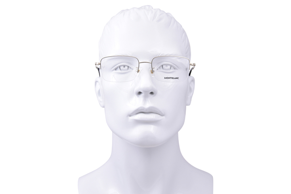  Mont Blanc MB0313O Eyeglasses Men's Semi Rim Rectangle Shape 