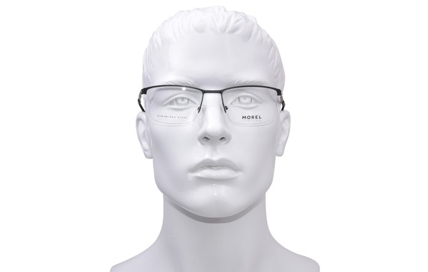  Morel Halley-4 Eyeglasses Men's Semi Rim Rectangle Shape 