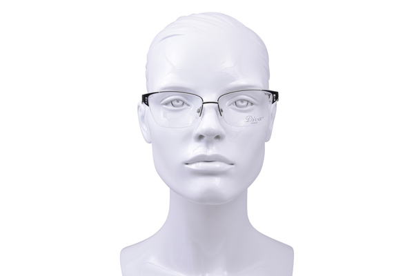  Diva 5521 Eyeglasses Women's Semi Rim Rectangle Shape 