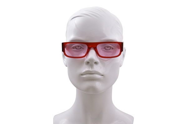  RetroSuperFuture Smile-Red-PVC Sunglasses Rectangle Shape Zeiss Lenses 