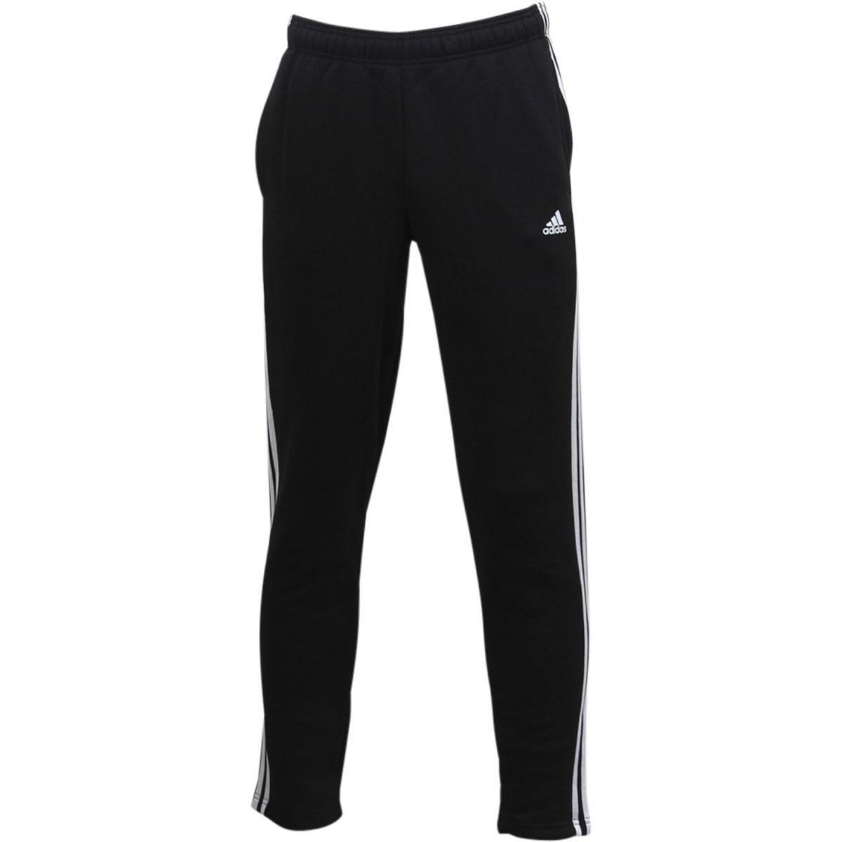 adidas essential 3 stripe fleece pants mens