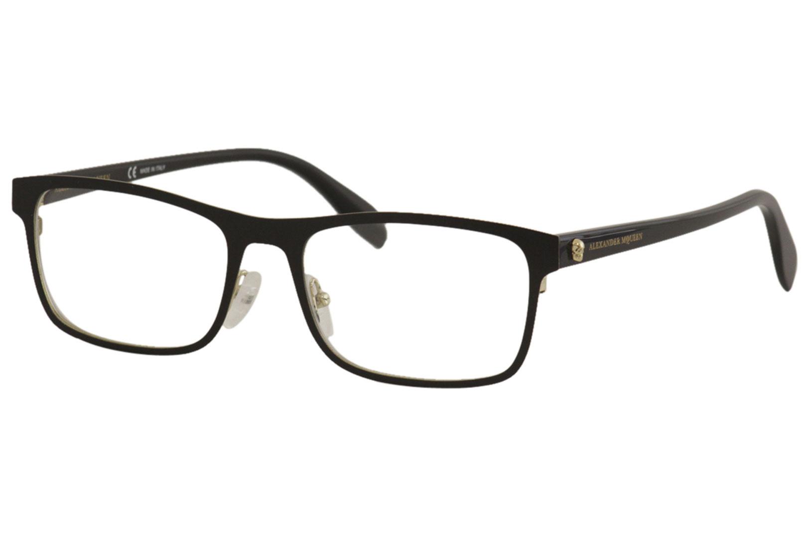 Alexander McQueen Men's Eyeglasses Iconic AM0163O AM/0163/O Optical Frame