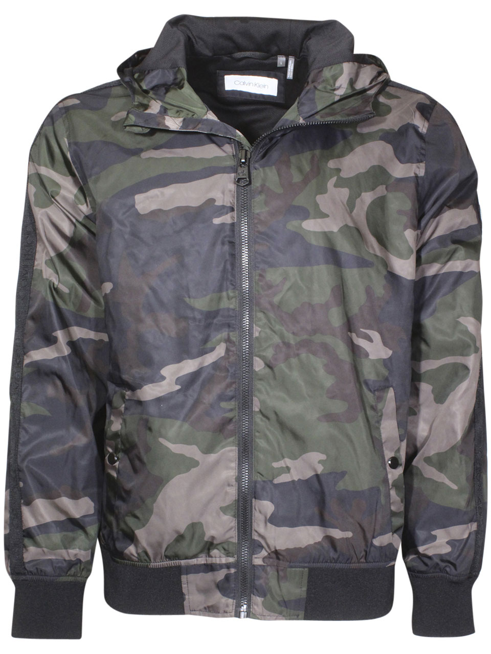 Calvin Klein Water Resistant Hooded Jacket Front Camouflage JoyLot.com