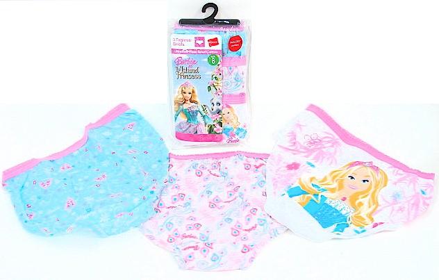 Hanes Girl's 6-Pc Barbie Island Princess Cotton Briefs Panties Underwear