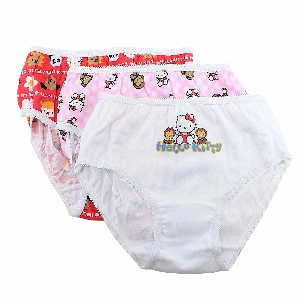 Hello Kitty Sanrio Girls 3 Pair Panty Pack Briefs Underwear