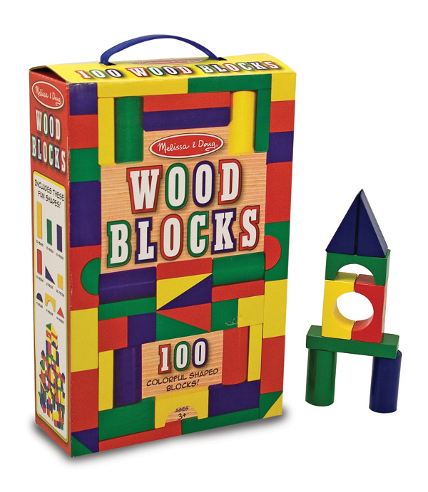  100 Piece Wood Blocks Play Set Toy by Melissa and & Doug 