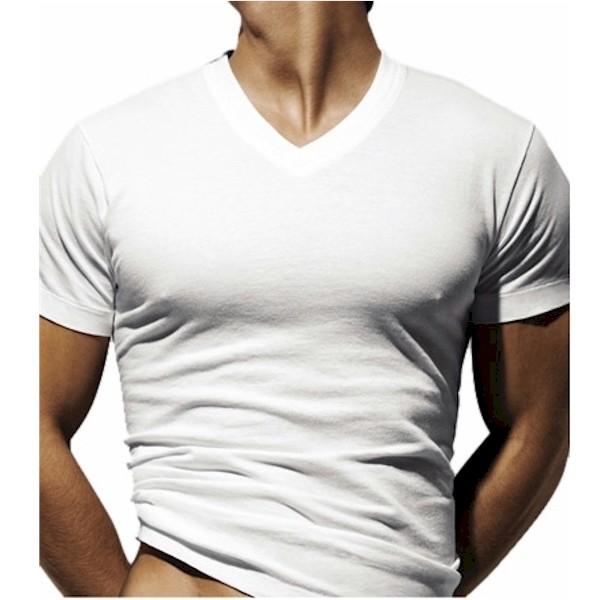  2(X)ist Essential Men's White 3-Pack V-Neck Short Sleeve T-Shirt 