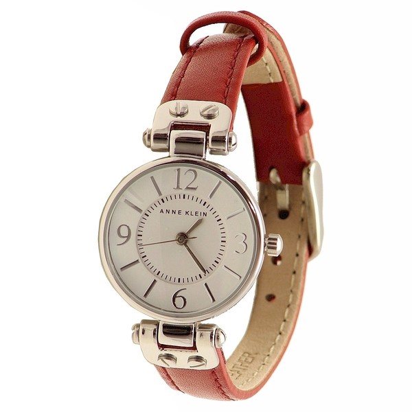  Anne Klein Women's 10/9443WTRD Silver/White/Red Analog Watch 