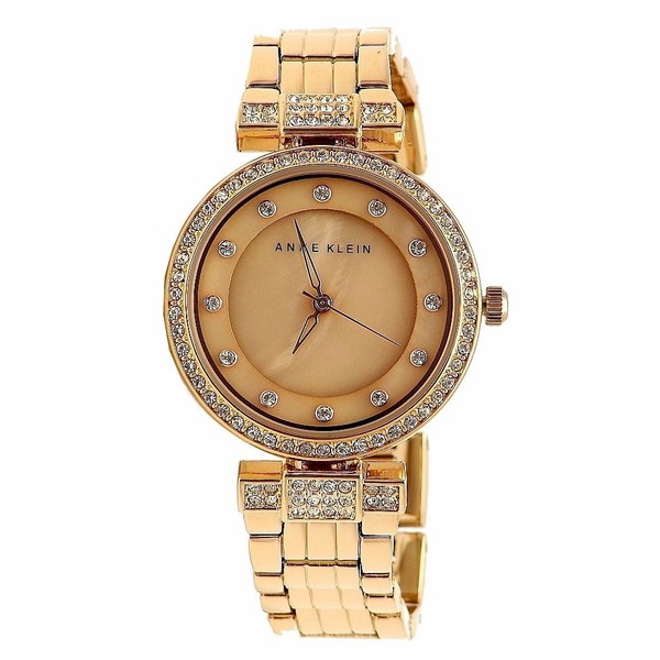  Anne Klein Women's AK/1852RMRG Rose Gold Crystal Accents Bracelet Analog Watch 