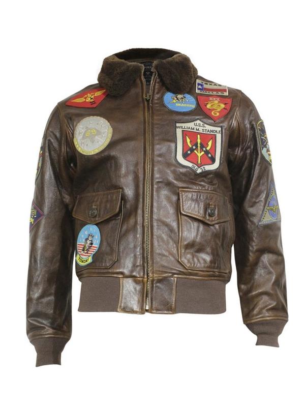 Avirex Men's Top Gun G-1 Lamb Fur Collar Leather Jacket | JoyLot.com