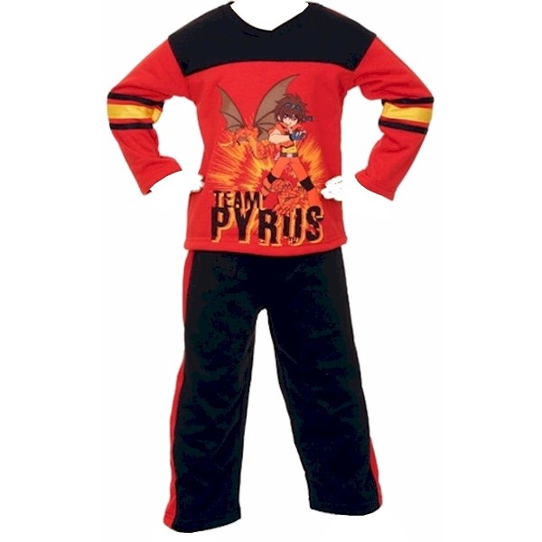  Bakugan Toddler Boy's 2-Piece Red/Black Fleece Shirt & Pant Matching Set 