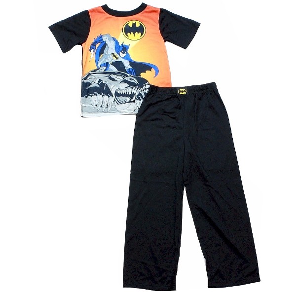  Batman Boy's Black 2-Piece Short Sleeve Pajama Sleepwear Set 
