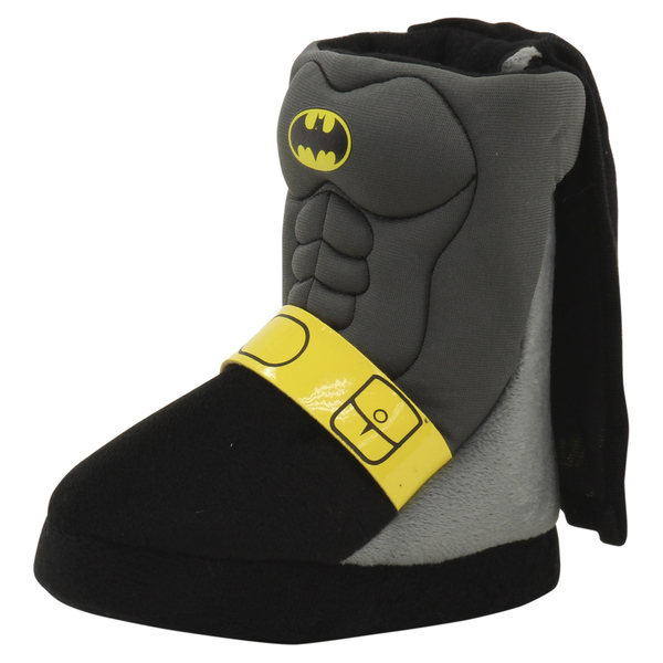  Batman Boy's Caped Crusader Grey/Black/Yellow Boots Slippers Shoes 