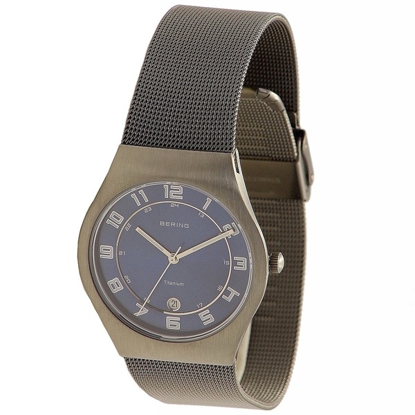  Bering Men's 11937-078 Classic Gunmetal/Navy Stainless Steel Analog Watch 