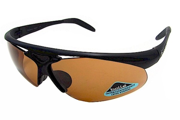  Bolle Men's 10237 Vigilante Matte Black Golf Wrap Sunglasses w/ Extra Lens 