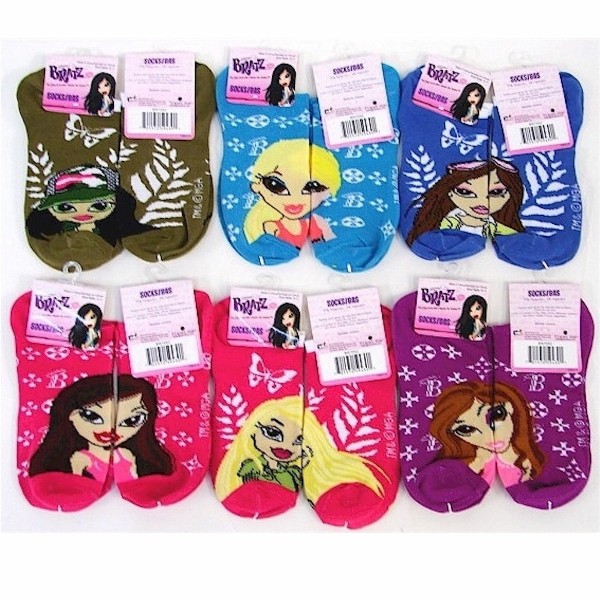  Bratz Toddler Girl's 12-Pair Pack Assorted Ankle Socks 