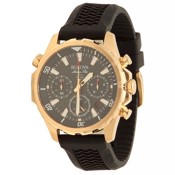  Bulova Men's 97B153 Marine Star Black Chronograph Analog Watch 