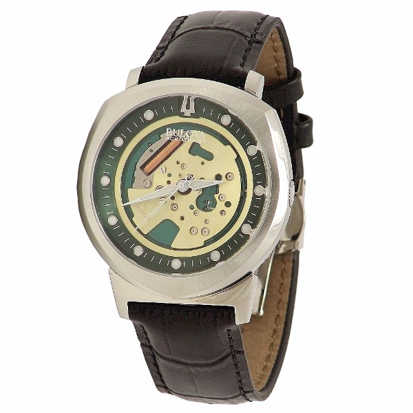  Bulova Men's Accutron II Alpha Collection 96A155 Alpha Green/Gold Analog Watch 