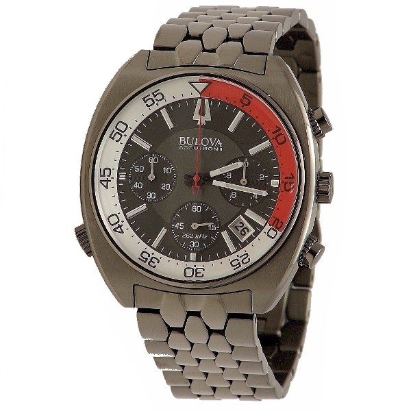  Bulova Men's Accutron II Snorkel Collection 98B253 Silver Chronograph Watch 